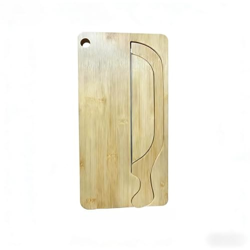 YHLHUXA Guide de découpe du pain avec lame en forme d'arc et ramasse-miettes en bois. Guide de découpe réglable pour bagels et miches, idéal pour le pain maison et la cuisine. (Bamboo and wood)
