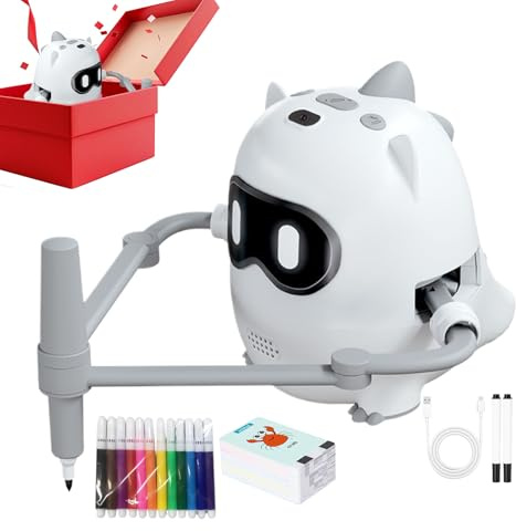Robot de Dessin avec Cartes | Jouets Éducatifs Intelligents Interactifs avec Voix pour le Développement - Projecteur Découverte Doodle | Pour Fête Arts Maternelle Préscolaire Maison Parc Loisirs Temps