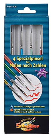 Schipper 605020536 Malen nach Zahlen, 4 Spezialpinsel aus Synthetikhaar, für große und kleine Flächen, geeignet für jedes Gemälde