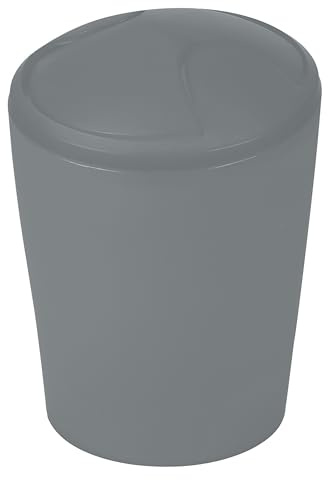 Spirella Kosmetikeimer Move Abfalleimer Schwingdeckeleimer | Kunststoff | 5 Liter |Grau
