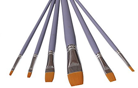 6 Toray Pinsel Künstlerpinsel Set Flachpinsel flach Pinselset Toraypinsel für Acrylfarben Aquarellfarben