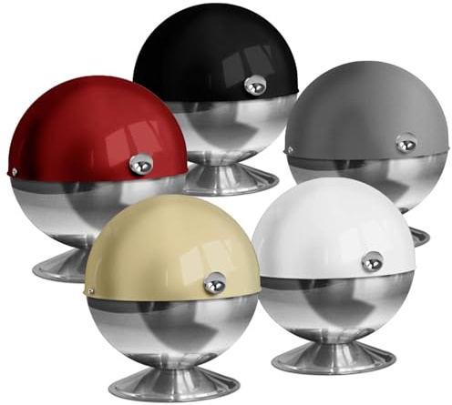 casa pura Kugelrunde Zuckerdose Zuckerkugel Keksdose Bonboniere Servierschale | Mit Rolldeckel und Griff | Rostfreier Edelstahl | In 5 trendigen Farben (beige)