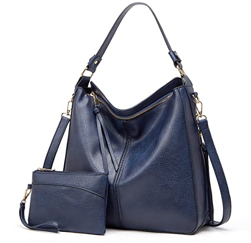 Lifetooler Handtasche Damen Set 2pcs PU Leder Tote Bag Shopper Tasche Damen Schultertasche Vintage Hobo Tasche Umhängetasche für Arbeit Einkauf