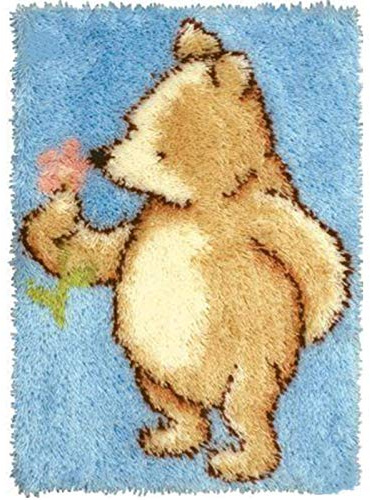 GUARDUU Latch Hook Rug Kits Unfinished Tapestry DIY Carpet for Adults Crochet Yarn Kits with Printed Canvas Pattern for Home Decor, Animals, 52X38cm(20.5X15.0Inch),A