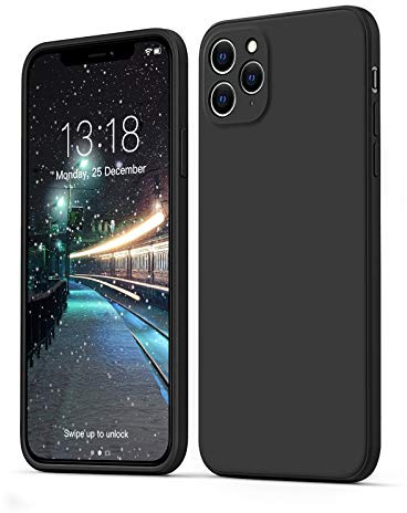 GOODVISH Hülle für iPhone 11 Pro Ultra Dünn Silikon Kameraschutz, Schwarz