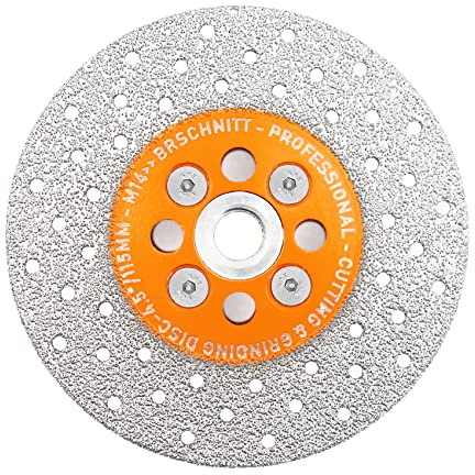 Diamant Trennscheibe 115mm - BRSCHNITT Doppelseitig zum Schneiden und Schleifen Granit Marmor Fliese Natursteine.
