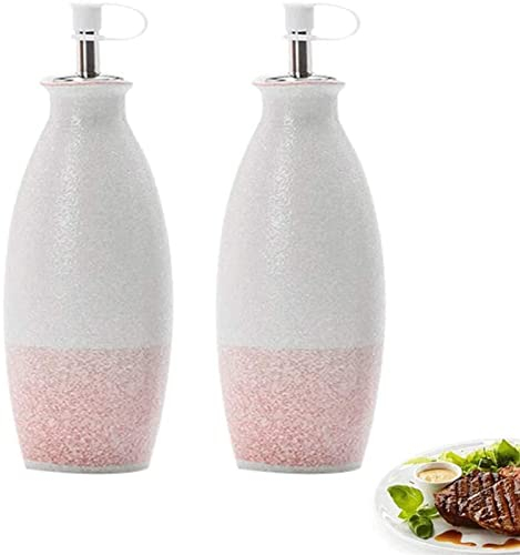 Cuisine Cuisson 2pc Distributeur de bouteilles de vinaigre de pétrole Ensemble de céramique d'huile d'olive bouteille de bouteille d'huile à l'épreuve de la bouteille en porcelaine traditionnelle Bout