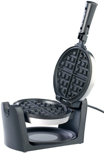 Rosenstein & Söhne Belgisches Waffeleisen: Drehbares Waffeleisen aus Edelstahl (Versandrückläufer) (Belgische Waffeln, rotierendes, Grill)
