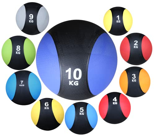 Lisaro Medizinball | Professionelle Studio-Qualität | Gymnastikbälle/Gummimedizinbaelle | für Jede Trainingsroutine oder Muskelaufbau | Cardio-Fitness/Kraft- und Erholungstraining | Medizinbälle in Gr. 1-10kg