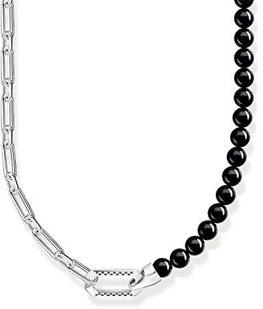 THOMAS SABO Kette Onyx Beads 925 Sterlingsilber, Geschwärzt