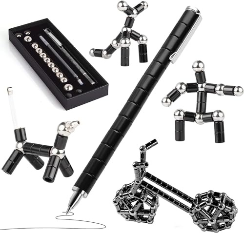Magnetic Fidget Pen – Stress Relief Gadget for Men & Women, Valentine Easter Birthday Gift for Teenager Boys Girls Kids, Cool Magnetic Fidget Toy for Anxiety Relief & Focus (Black)