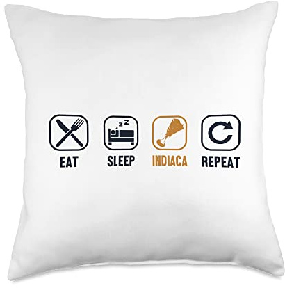 Game Ball Indiaca Peteca Peteca Players Gifts Eat Sleep Repeat Professional Indiaca Peteca Throw Pillow, 18x18, Multicolor