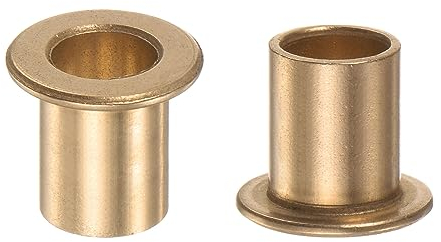 QUARKZMAN 2Stk Flansch Lager Hülse 8mm Bohrung 10mm AD 15mm Länge 1.2mm Flansch Dicke Bronze Buchse Selbstschmierende Gleitbuchsen Hülse für Industrieanlagen