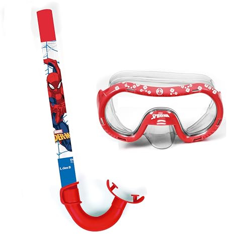 Arditex Set de Snorkel Infantil con máscara y Tubo Spiderman Marvel – Máscara Ajustable 14x20,5x11 cm, Tubo de 33 cm, a Partir de 3 años, Descubrir el mar en la Playa o Piscina