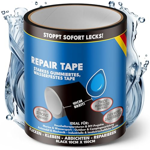 ATG® Ripara piscina sott’acqua – nastro sigillante impermeabile nero 10×150 cm, nastro adesivo per liner piscina, PVC, buchi, perdite e crepe senza svuotare