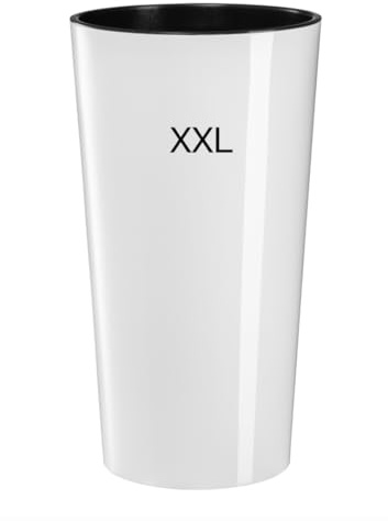 MELTOM Vaso da fiori rotondo lucido, sottile, con inserto rimovibile (bianco, XXL-75 cm)