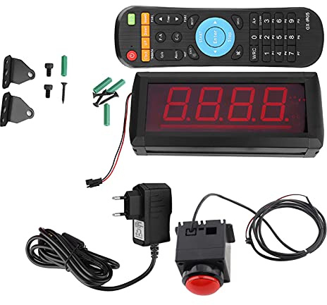 Temporizador de Juego de 10 Segundos, Pantalla Digital LED, Control Remoto, Tamaño Compacto, Peso Ligero, Alcance Visual de hasta 15 M, Utilizado para Promociones, (Enchufe