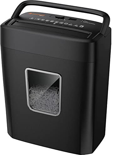 Bonsaii 8-Sheet Cross-Cut Paper Shredder for Home Office, P-4 Security, Shreds Credit Cards, Staples, Paper Clips, Overheat Protection, Easy Jam Clearance, 16L Bin (C261-C NEW)