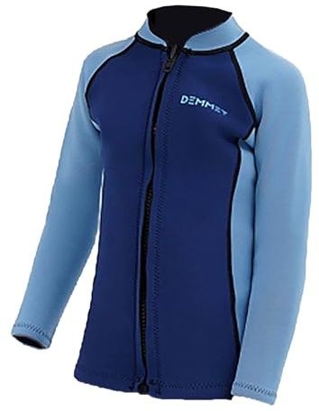 Kids Wetsuit Top Jacket 1.5mm/3mm Neoprene Wetsuit Kids Long Sleeve Wetsuit Top Boys Girls Wetsuit Shirt Front Zipper Swimsuit Wet Suit Snorkeling Diving Swimming (3MM Boys Top, X-Large)