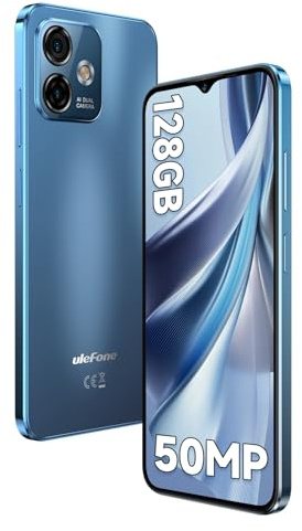 Ulefone Note 16 Pro Mobile Phones SIM Free Unlocked, 128GB ROM 12GB RAM, 50MP, 4G SIM Free, Android 13, 6.52 inch, Octa Core, 4400mAh, 5G WIFI, Fingerprint Face ID, Phone Case, Blue