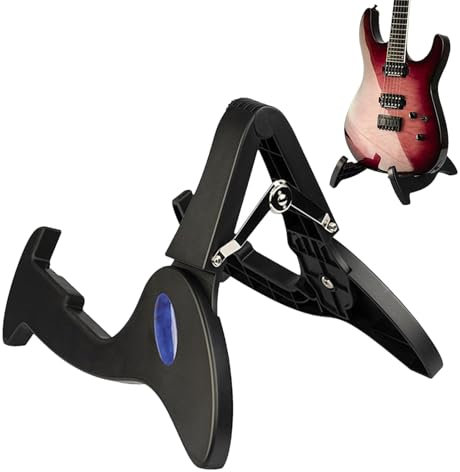 zwxqe Bassgitarrenständer, tragbarer Gitarrenständer, klappbarer Gitarrenständer, Einzelgitarrenständer, Gitarrenhalter, Bassständer A-Form Rahmen, Akustikgitarrenständer, E-Gitarrenständer,
