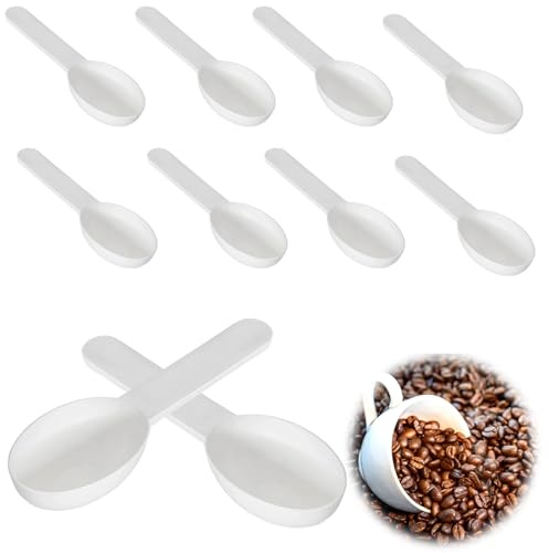10-Stück Messlöffel Set,Dosierlöffel 7g,Measuring Spoons Kunststoff Rund,Portionierlöffel Milchpulver,Proteinpulver,Zucker,Waschpulver und Pulver Messlöffel-Set Plastik,Portionierer Kleine Schaufel