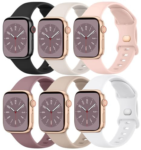 Meliya 6 Pièces Bracelet Compatible avec Apple Watch 40mm 44mm 46mm 45mm 42mm 41mm 38mm 49mm Femme Homme, Sport Bracelet Compatible avec iWatch SE SE2 Ultra Ultra2 Series 10 9 8 7 6 5 4 3 2 1