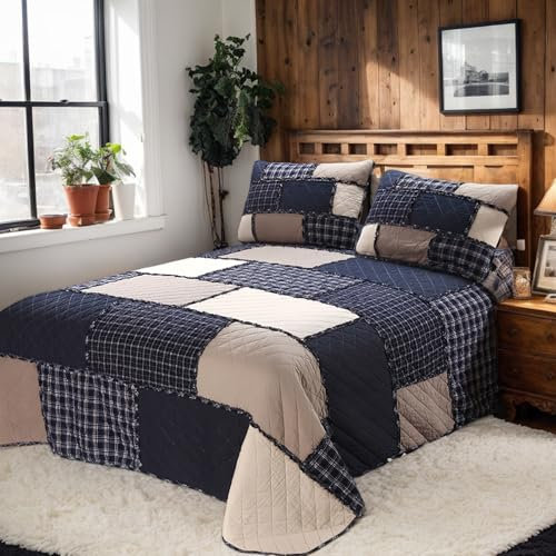 XHCTNN Baumwolldecke Decke Baumwolle Patchwork Patchworkdecke Tagesdecke 220x240 Strickdecke(230 * 250 cm / 3.5 KG)