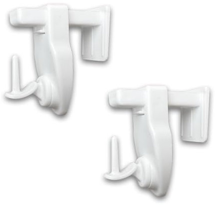 Roxolid Lot de 2 Support à Crochets blancs pour Vitrage et décoration de Fenêtre - Système universel, sans perçage, auto-serrant - avec 3 embouts différents