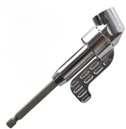 105 Degree Right Angle Drill Adapter, Angled Drill Attachment, Powers Screwdriver Accessory, Ergonomic Handle, Easy to Store, 140mm/5.51 Inches, for Carpenters