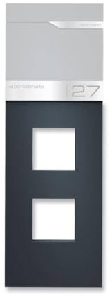 Metzler Cassetta delle lettere in colore antracite RAL 7016 | design cassetta postale in acciaio zincato | supporto per cassetta delle lettere antiruggine e durevole | Anna 3