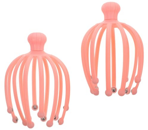 Veemoon 2 pièces Masseur de Tête Portable Outil de Massage Crânien Ergonomique à Doigts Soulagement Du Stress et Détente Design Compact Facile à Transporter Couleur Couleur Aléatoire