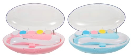BESTonZON Nagelpflegeset für Junge Mädchen mit Elektrischem Nagelschleifer Sicherheitskopf Aufbewahrungsbox und Verschiedenen Aufsätzen für Nagelpflege von Kleinkindern