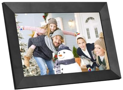 8 10,1 Smart WiFi Fotorahmen Digitaler Bilderrahmen Fotoalbum 1280 * 800 IPS Touchscreen 16GB Speicher Geschenk APP-Steuerung Einfach teilen(Black-10.1 inch)