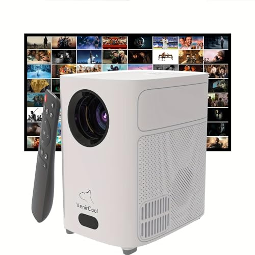 Mini projecteur, VenirCool native 720p, prend en charge le décodage 4K, projecteur d'extérieur portable, cadeau pour enfants, projecteur de cinéma maison, projecteur de téléphone compatible avec