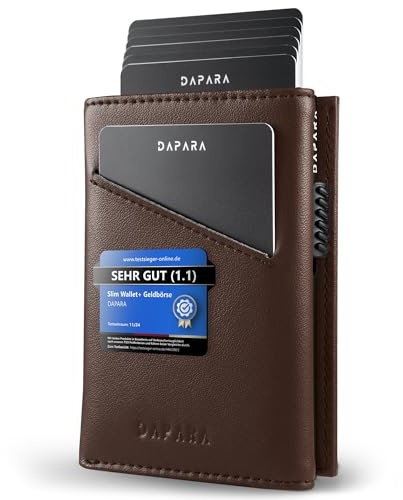 DAPARA Pista Leder Geldbörse Herren | Slim Wallet ohne Münzfach | Espresso