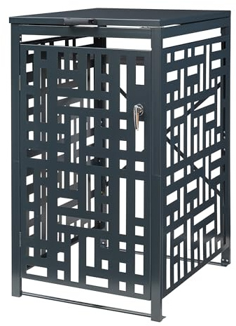 Cache-Poubelle pour 1 Poubelle de 240 L Acier galvanisé Anthracite 03_0009089