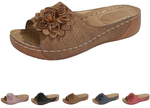 Pantoletter dam, sommarplatå, sommarskor dam, bekväma öppna, ortopediska sandaler, moderna tåsandaler, eleganta tofflor, vintage, kilsandaletter med blommor, strandsandaler, mjuka damsandaler, svart