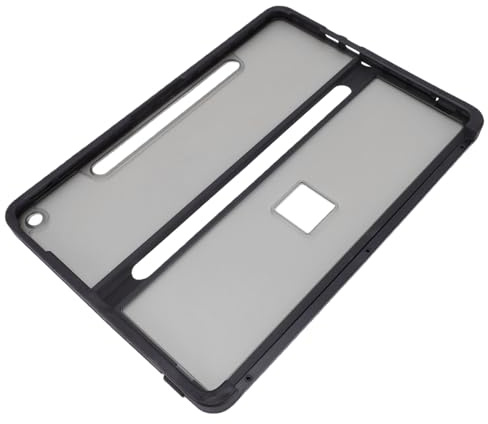 PUSOKEI Pro 12in 2025 Tablet Robust, Stötsäker Skyddsöverdrag för Resenärer PC+TPU (Genomskinlig svart)