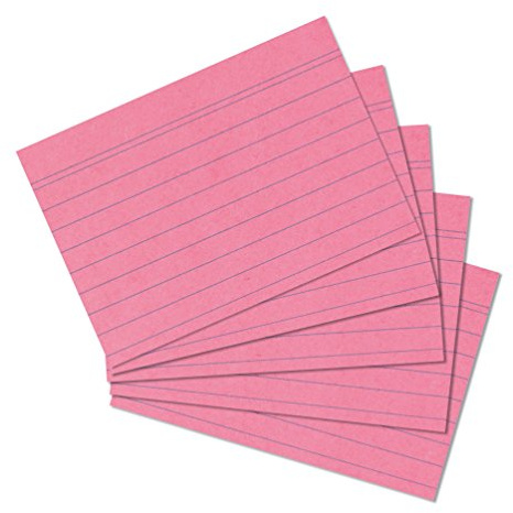 Herlitz 10835890 Karteikarte A5, 100 Stück, rosa | für Schule, Studium & Büro