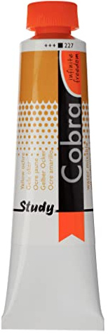 Cobra Study Aquarell mischbare Ölfarbe Tube 40 ml - Gelb Ocker 227 - Hochwertige Pigmente - gratis Lösungsmittel