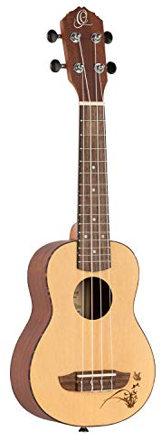 Ortega Guitars Sopran Ukulele Akustisch – Bonfire Series – Fichte, Sapele, Natur (RU5-SO)