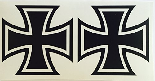 Aufgeklebt 2X Eiserne Kreuz schwarz Iron Cross Sticker Dapper Auto Aufkleber Tuning Oldschool Rat