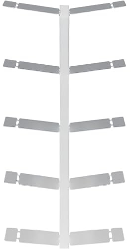Radius Design Booksbaum Doppel Wandregal klein Weiss – Wandregal aus pulverbeschichtetem Stahl, 91 cm hoch – platzsparendes Bücherregal mit Einlegeböden, modernes Design (720B)