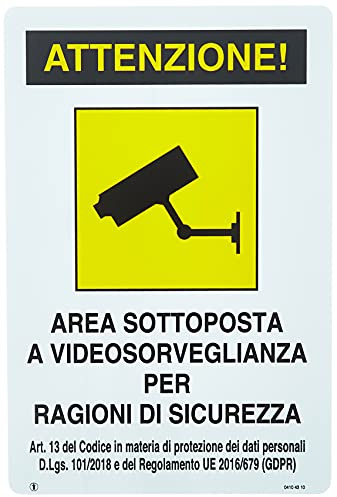 Cartelli segnaletici in alluminio Pubblicentro - area videosorvegliata -04104310ALB0300X0200