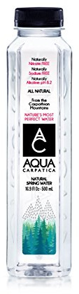 Aqua Carpatica Natural Spring Water Bottles, Pure Alkaline Naturally Filtered Water, 500ml (Pack of 24)