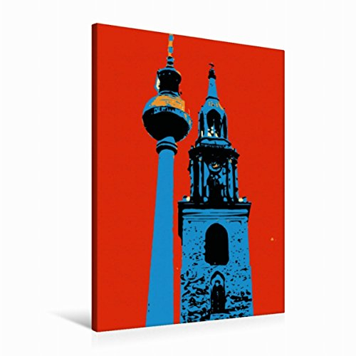 Premium Textil-Leinwand 60 x 90 cm Hoch-Format BERLIN POP-ART | Wandbild, HD-Bild auf Keilrahmen, Fertigbild auf hochwertigem Vlies, Leinwanddruck von Reinhard Sock