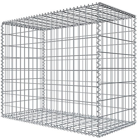 Niederberg Metall Gabbione 80x100x50 cm - Maglia 5x10 cm - Barriera Acustica Frangivista - Gabbia Pietra Spirale - Zincato Caldo Riempibile - Galvanizzato Filo Acciaio Giardino Esterno Supporto Roccia