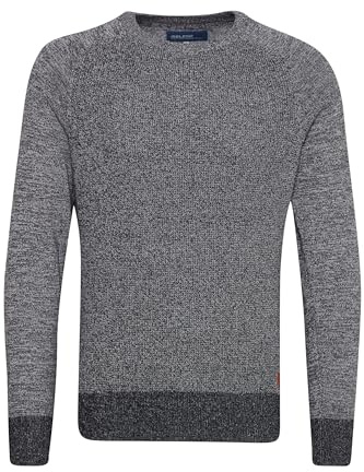 Blend Gandolf herr stickad tröja finstickad tröja med rund hals, Svart (70155), M