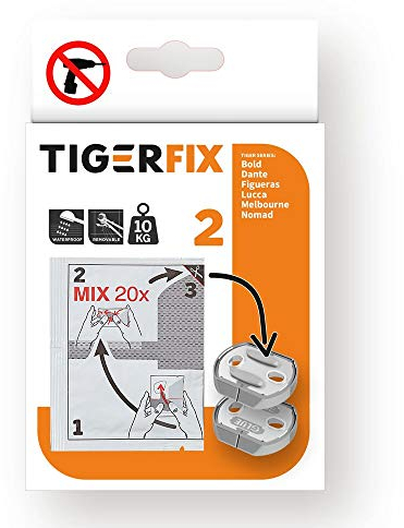 Tiger Tigerfix Klebesystem Nr. 2, zur Befestigung von Badaccessoires ohne bohren